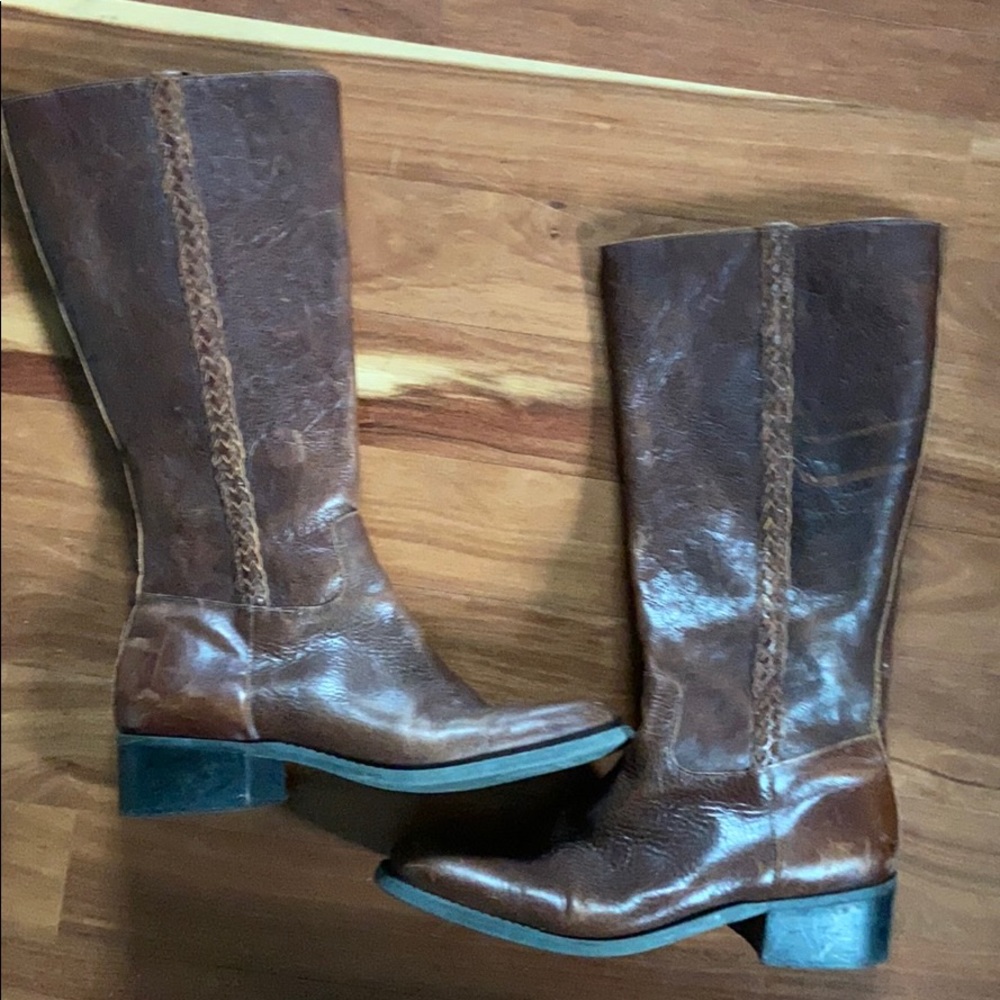 Nicole brown leather boots, size 10